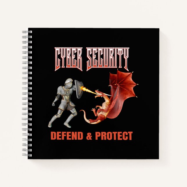 Cyber Security Knight Dragon Defence Notebook (Front)