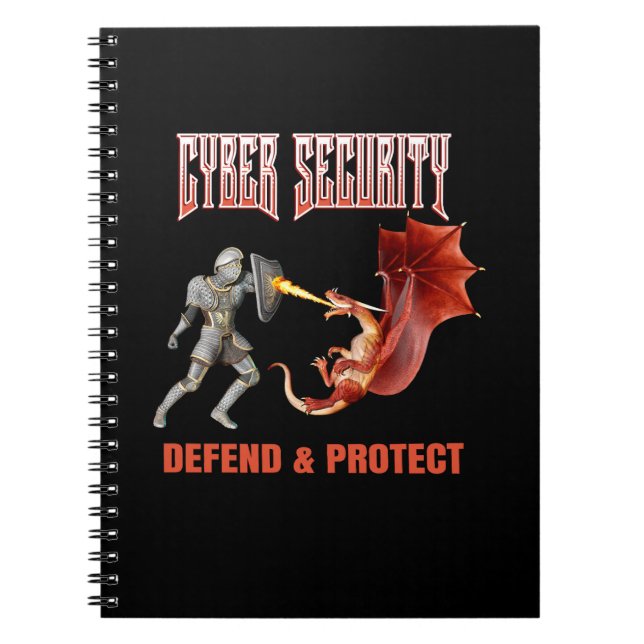 Cyber Security Knight Dragon Defence Notebook (Front)
