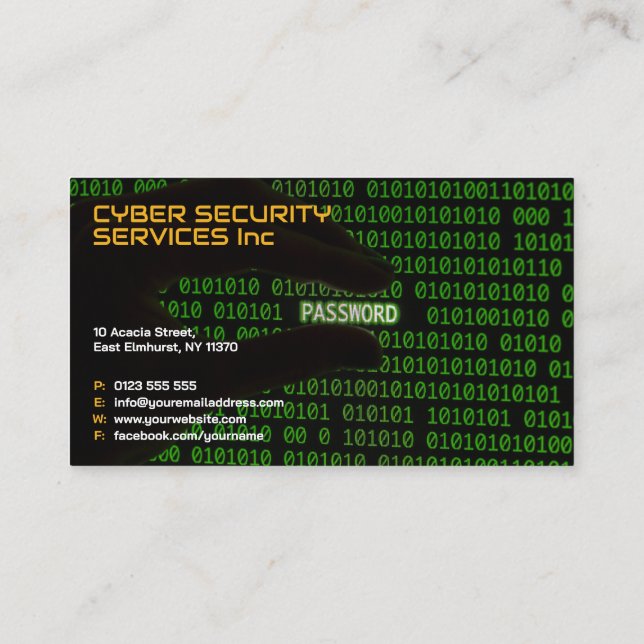 Cyber Security Services | Security Consulting Business Card (Back)