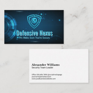 Cyber Security Shield Logo   Digital Background Business Card