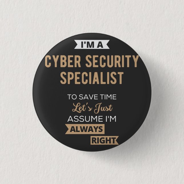 Cyber Security Specialist 1 Inch Round Button (Front)