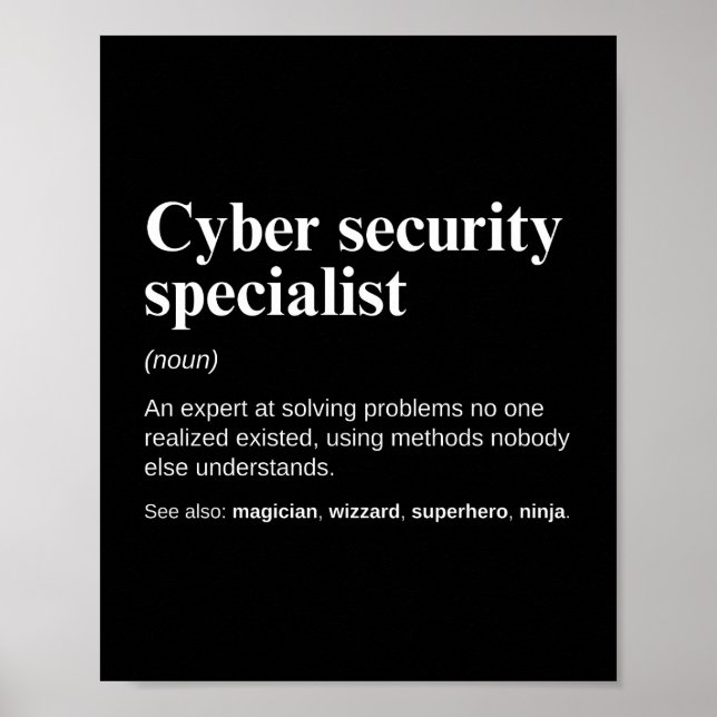 Cyber Security Specialist Funny Analyst Work  Poster (Front)