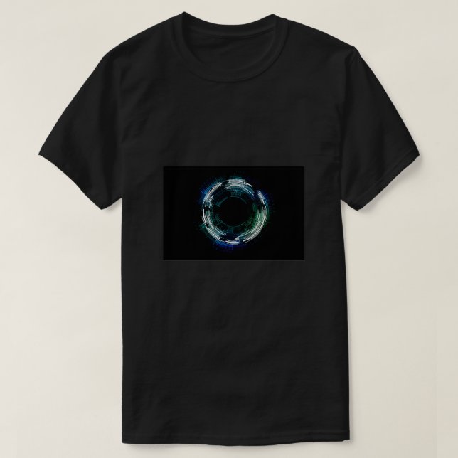 Cyber Security Technology Tech Digital Circle Abst T-Shirt (Design Front)