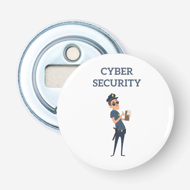 Cyber Security: The Cool Cop on Patrol Bottle Opener (Front)