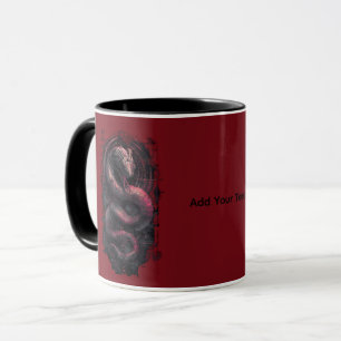 Cyber Serpent Red Black Coffee Mug