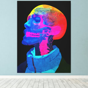 Cyber Skull – Futuristic Anatomy Art Canvas Print