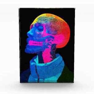 Cyber Skull – Futuristic Anatomy Art Photo Block