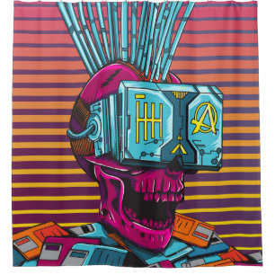 Cyber Skull Virtual Reality Cyberpunk floppy disc 