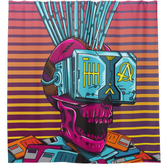Cyber Skull Virtual Reality Cyberpunk floppy disc  (Front)