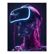 Cyber Skull VR — Futuristic Gaming Poster