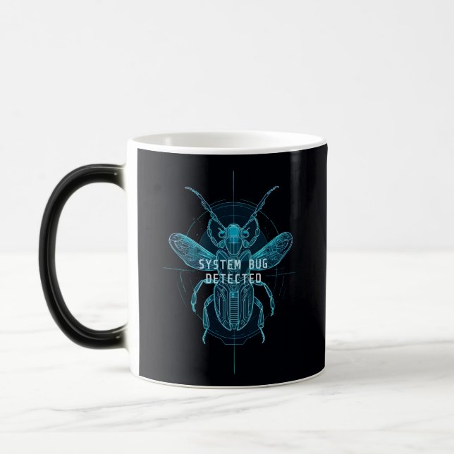 Cyber Tech Bug Blueprint Software Engineer Magic Mug (Left)
