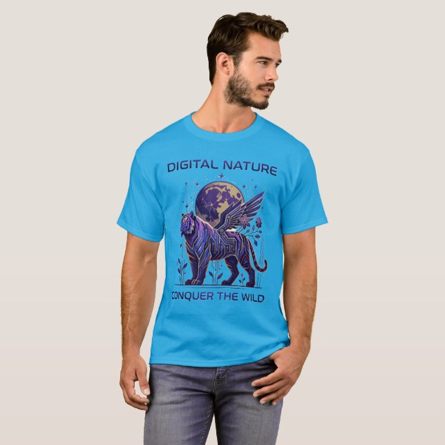 Cyber Tiger Shirt – Digital Instinct Futuristic AI (Front Full)