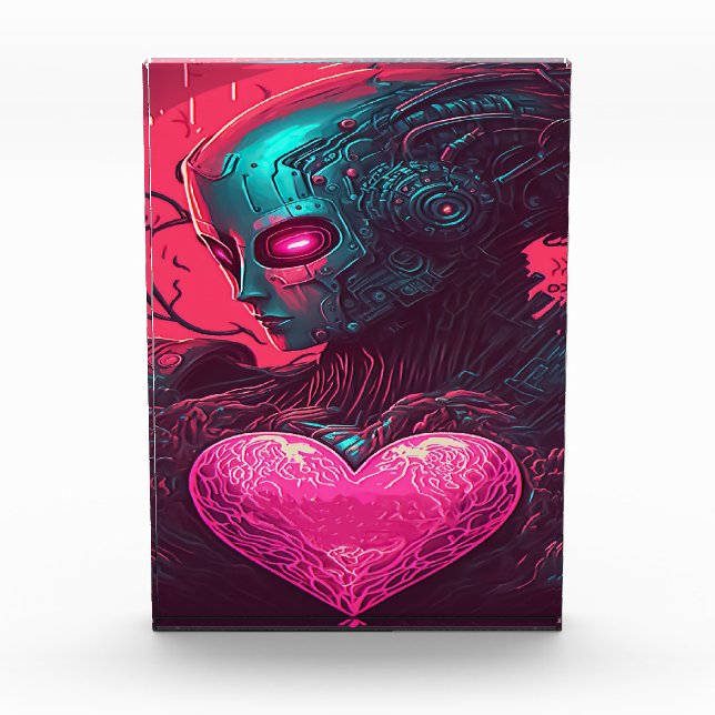 "Cyber Valentine" Design of Cybernetic Woman Photo Block (Front)