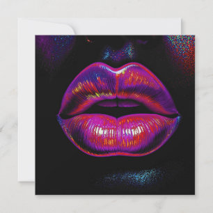 Cyber Venus Lips – Colourful Lips Portrait Card