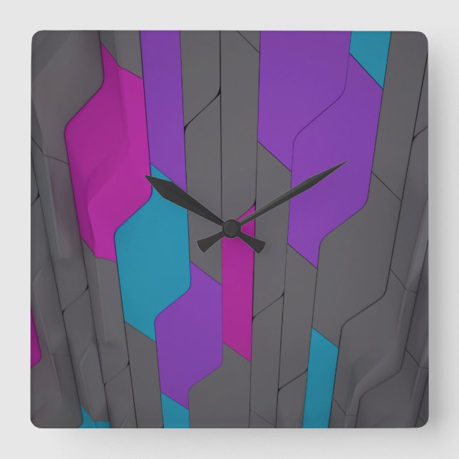Cyber Wall  Square Wall Clock (Front)