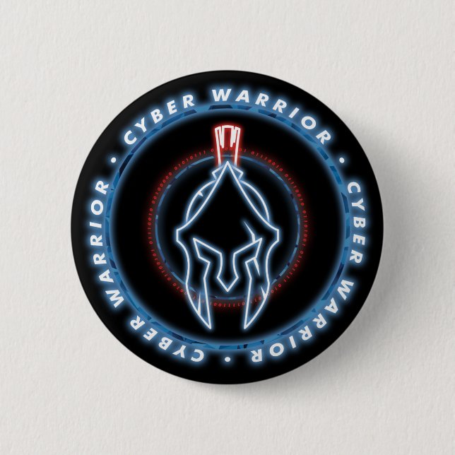CYBER WARRIOR BADGE SEAL 2 INCH ROUND BUTTON (Front)