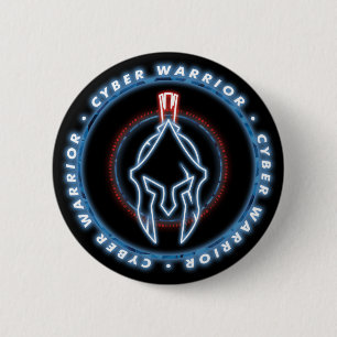 CYBER WARRIOR BADGE SEAL 2 INCH ROUND BUTTON