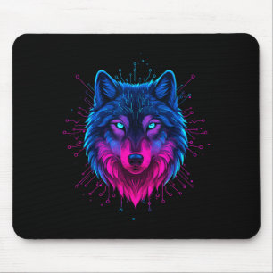 Cyber Wolf For Animal Lovers And Birthday And Birt Mouse Pad