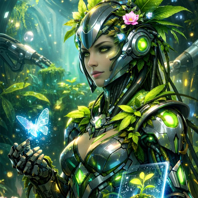 Cyberflora Guardian  Jigsaw Puzzle (Where technology blooms and nature thrives.)