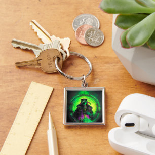 Cybergoth Cat Man Keychain