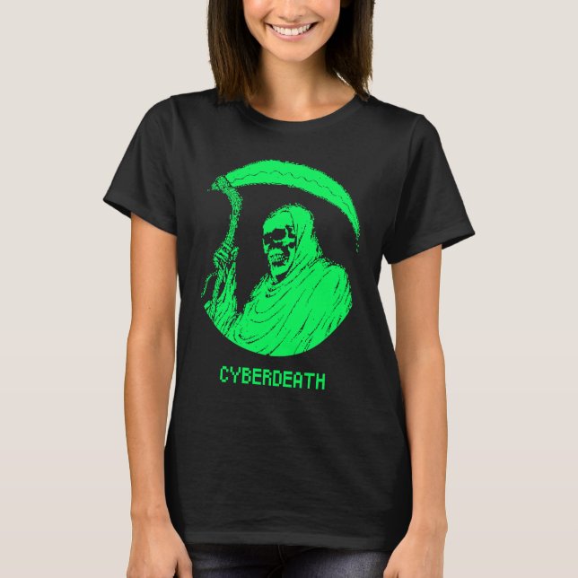 Cybergoth Clothes Alt Aesthetic  Cyber Death Grim  T-Shirt (Front)