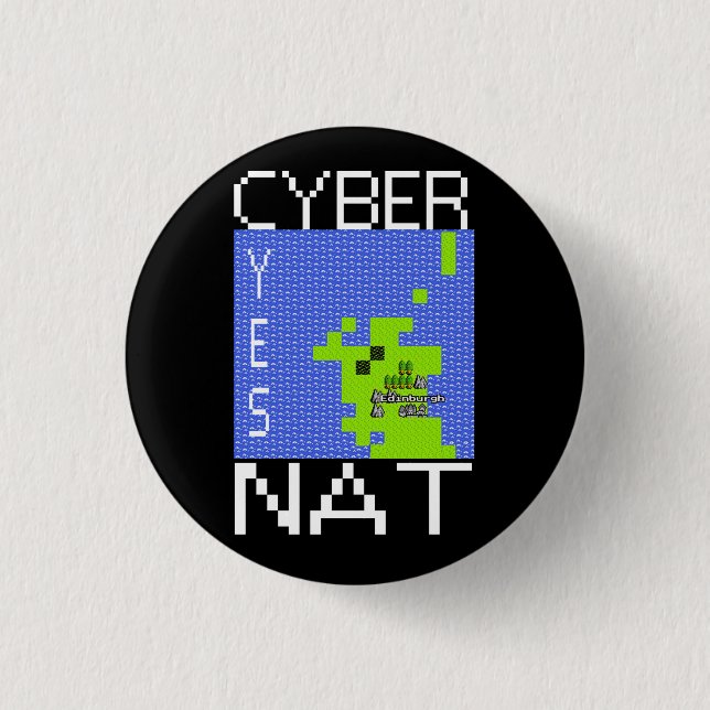 CYBERNAT badge 1 Inch Round Button (Front)