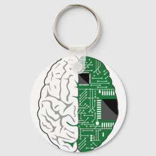 Cybernetic Brain Keychain