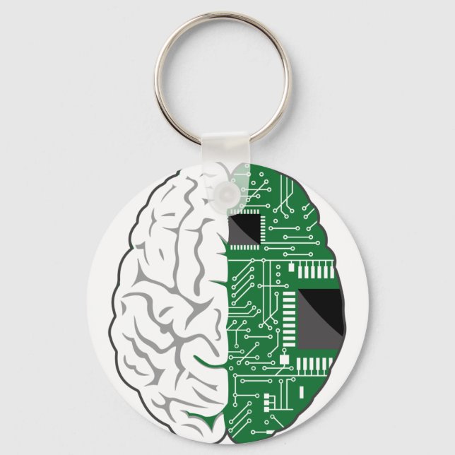 Cybernetic Brain Keychain (Front)
