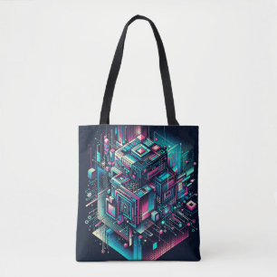 Cybernetic Dreamscape Tote Bag