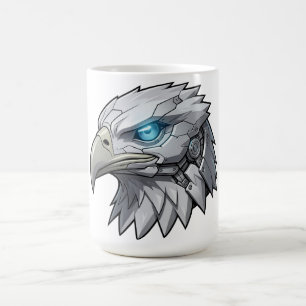 Cybernetic Eagle Head Futuristic Robotic Bald Eagl Coffee Mug