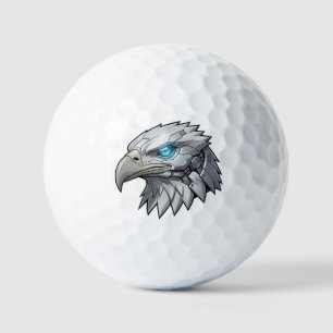 Cybernetic Eagle Head Futuristic Robotic Bald Eagl Golf Balls
