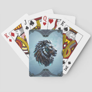 Cybernetic Lion The fusion of power and technology Playing Cards
