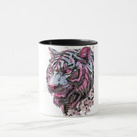 Cybernetic Mecha Tiger: Futuristic Neon Pink & Sak