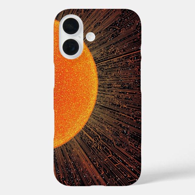 Cybernetic Sun Circuit Board Phone Case (Back)