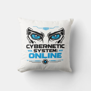Cybernetic System Online Futuristic Robot Eyes Sci Throw Pillow