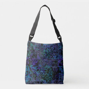 cybernetic veins, in blue and green : crossbody bag
