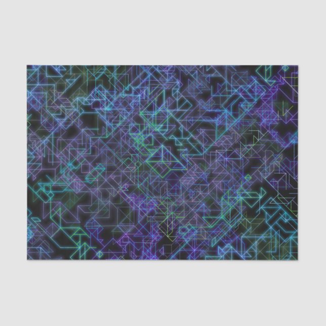 cybernetic veins, in blue and green : tissue paper (Front)