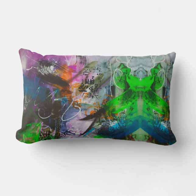 Cyberpunk Abstract Lumbar Pillow (Front)