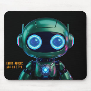 Cyberpunk AI Robot Mouse Pad #00002 AIC Rustyx