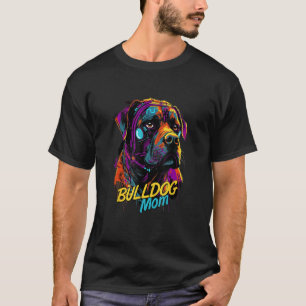 Cyberpunk American Bulldog Loving Moms Futuristic T-Shirt