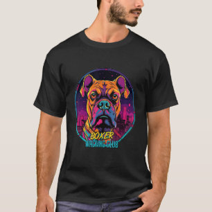 Cyberpunk Boxer Walking Club Futuristic Dog T-Shirt
