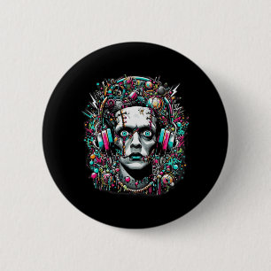 Cyberpunk Bride Of Frankenstein 2 Inch Round Button