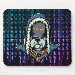 Cyberpunk Bulldog Neon Mouse Pad