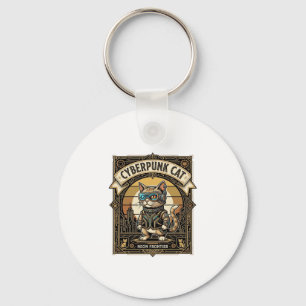 Cyberpunk Cat Cat Cyberpunk Vintage Keychain