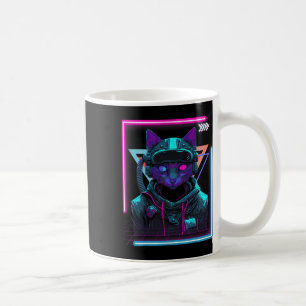 Cyberpunk Cat Kitty Punker Futuristic Cyber Punk  Coffee Mug