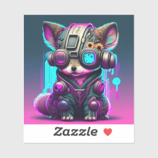 Cyberpunk Chien 1 Autocollant Vinyl Coupé Personna