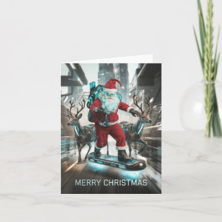 Cyberpunk Christmas Santa Claus Card