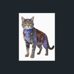 Cyberpunk Circuit Cat – Neon Tech Beast Canvas Print<br><div class="desc">Futuristic cyber-cat fused with glowing neon circuits, cyberpunk harness, and high-tech implants. This badass tabby cyborg stands proud in pure white background — ultimate blend of cute kitten charm and dystopian hacker vibe. Perfect for cyberpunk art prints, NFT drops, sci-fi posters, gamer room decor, tech enthusiast gifts, dark neon wall...</div>