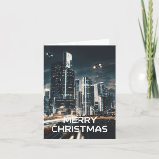 Cyberpunk City Christmas Card
