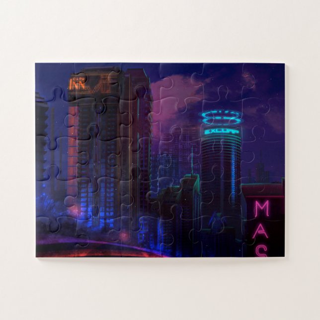 Cyberpunk City Inn Jigsaw Puzzle (Horizontal)